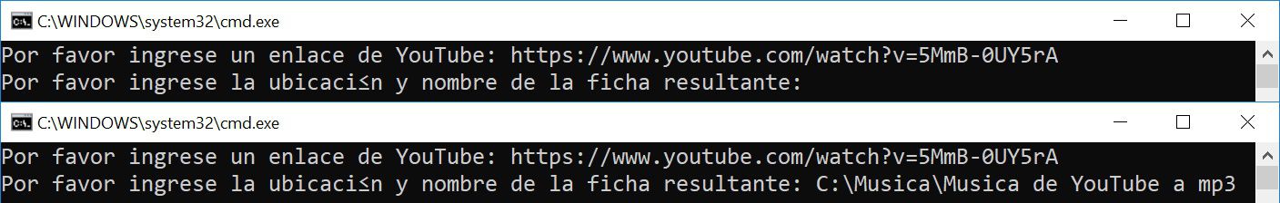 Ingresar nombre de ficha para convertir YouTube a mp3