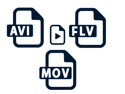 Scanning Video Files in many video formats (mp4, mov, mkv, avi, flv).